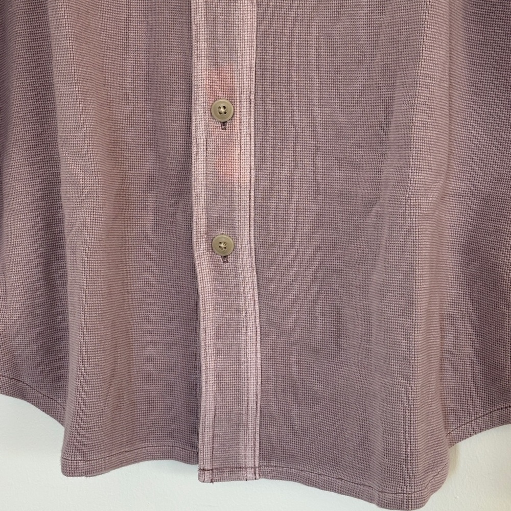 NWT Mens J Crew Purple Cotton waffle button up shirt shacket size medium flawed - Picture 5 of 11